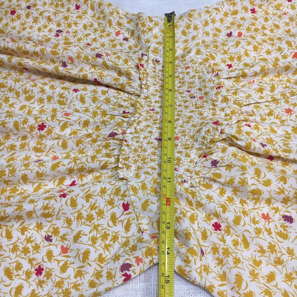 Free People Full Bloom Dress XS Floral Smocked Midi V-Neck Boho Cottage - Picture 16 of 16